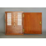 A LATE 19TH CENTURY MAHOGANY MICROSCOPE SLIDE COLLECTOR'S CABINET 12 trays above a single