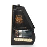 A MID 20TH CENTURY DIENST'S AUTOHARP Having six chord bars over a hollow body with circular cut