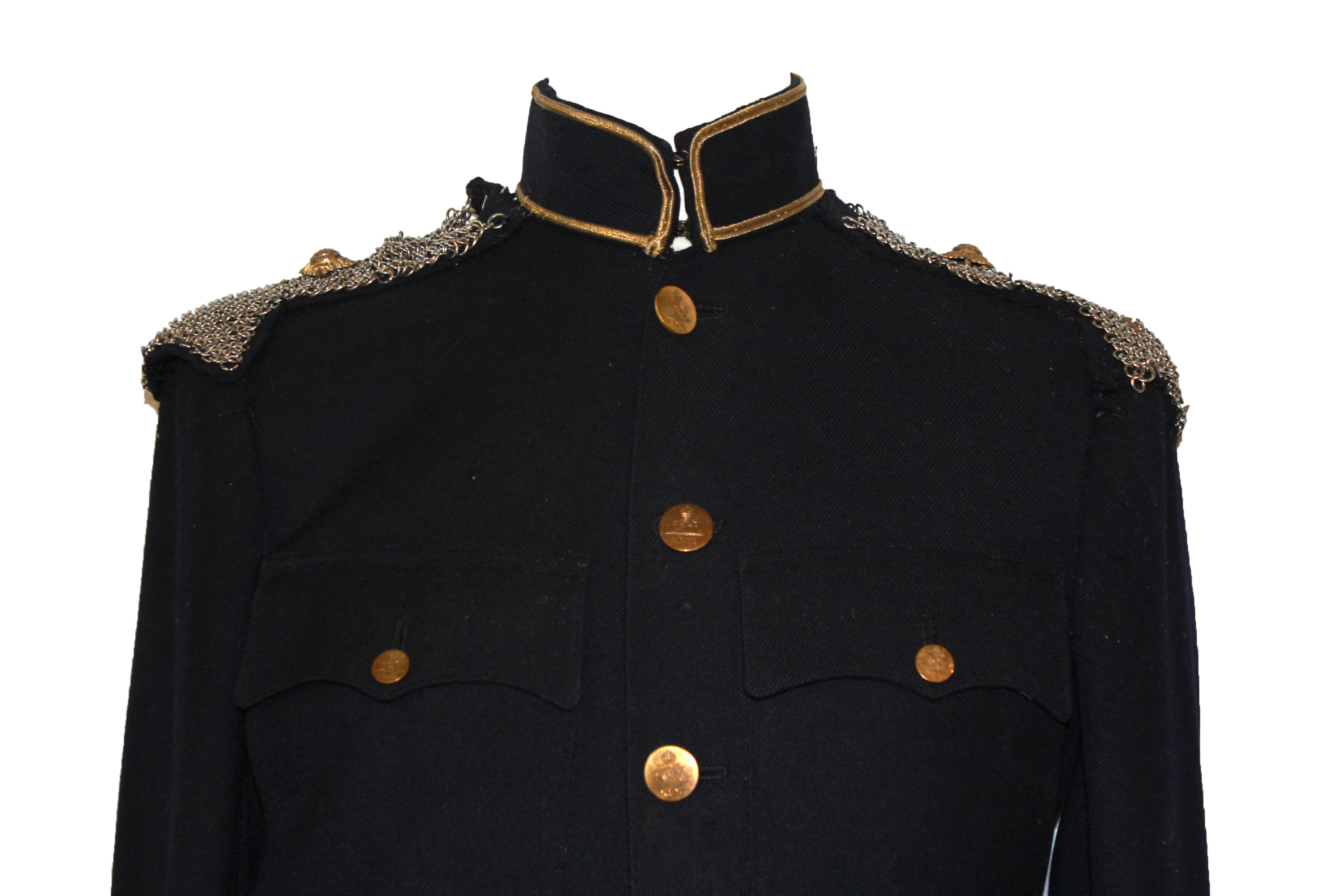 ROYAL DEVON, YEOMANRY ARTILLERY, TUNIC AND TROUSERS All buttons present and marked 'R.D.Y.A.', - Image 5 of 8