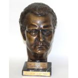 HERMANN GORING, A BRONZE BUST Bearing a brass plaque engraved 'OFFIZIERE JG52 1940', on a marble