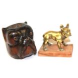 A VICTORIAN CONTINENTAL BRONZE ANIMALIER Modelled as a French bulldog, together with a Black