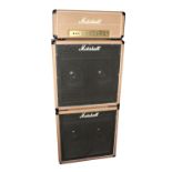 MARSHALL, A VERY RARE BEIGE 50 WATT JMP HEAD Along with two beige 2x12 speaker cabs.