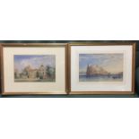 ATTRIBUTED TO JOHN SYER, 1815 - 1855, A PAIR OF WATERCOLOURS Italian views, framed and glazed. (53cm