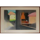 KATE GAULT, A 20TH CENTURY PASTEL Titled 'Discussions', interior scene, bearing gallery label