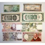 A COLLECTION OF VINTAGE FOREIGN BANKNOTES To include Banco de Portugal, Cambodia, Central Bank of