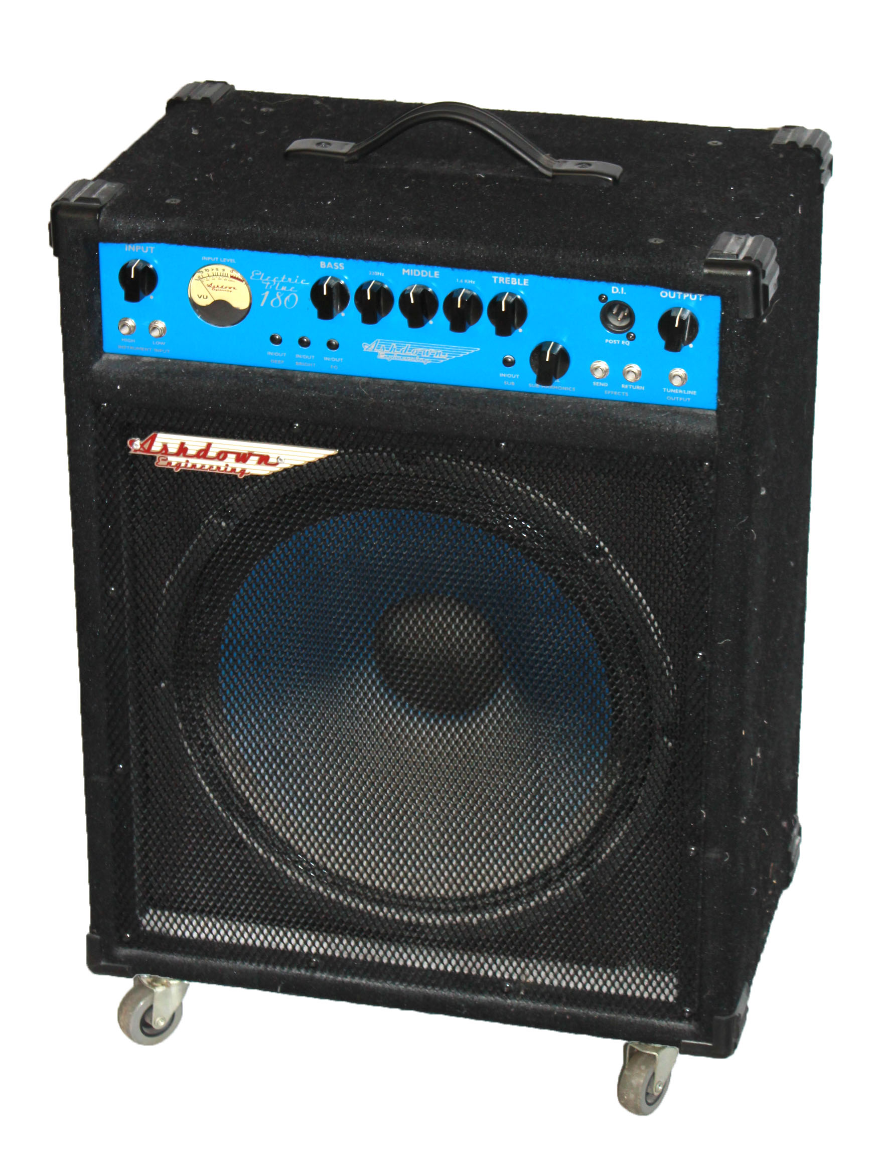 AN ASHDOWN 'ELECTRIC BLUE 180' BASS AMPLIFIER With Input Level monitor ...