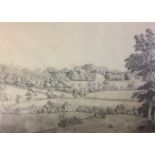 A 19TH CENTURY PENCIL SKETCH Landscape, Hagley Park Worcestershire, bearing label to reverse 'Covent