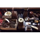 A QUANTITY OF VICTORIAN AND LATER COLLECTABLES Including an Anatolia barometer, a Voigtlander