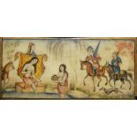 TWO LATE 19TH//EARLY 20TH CENTURY INDO-PERSIAN MINIATURE PAINTED IVORY PANELS One painted with a