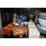 A COLLECTION OF 20TH CENTURY ORIENTAL POTTERY AND PORCELAIN To include a boxed set of six blue and