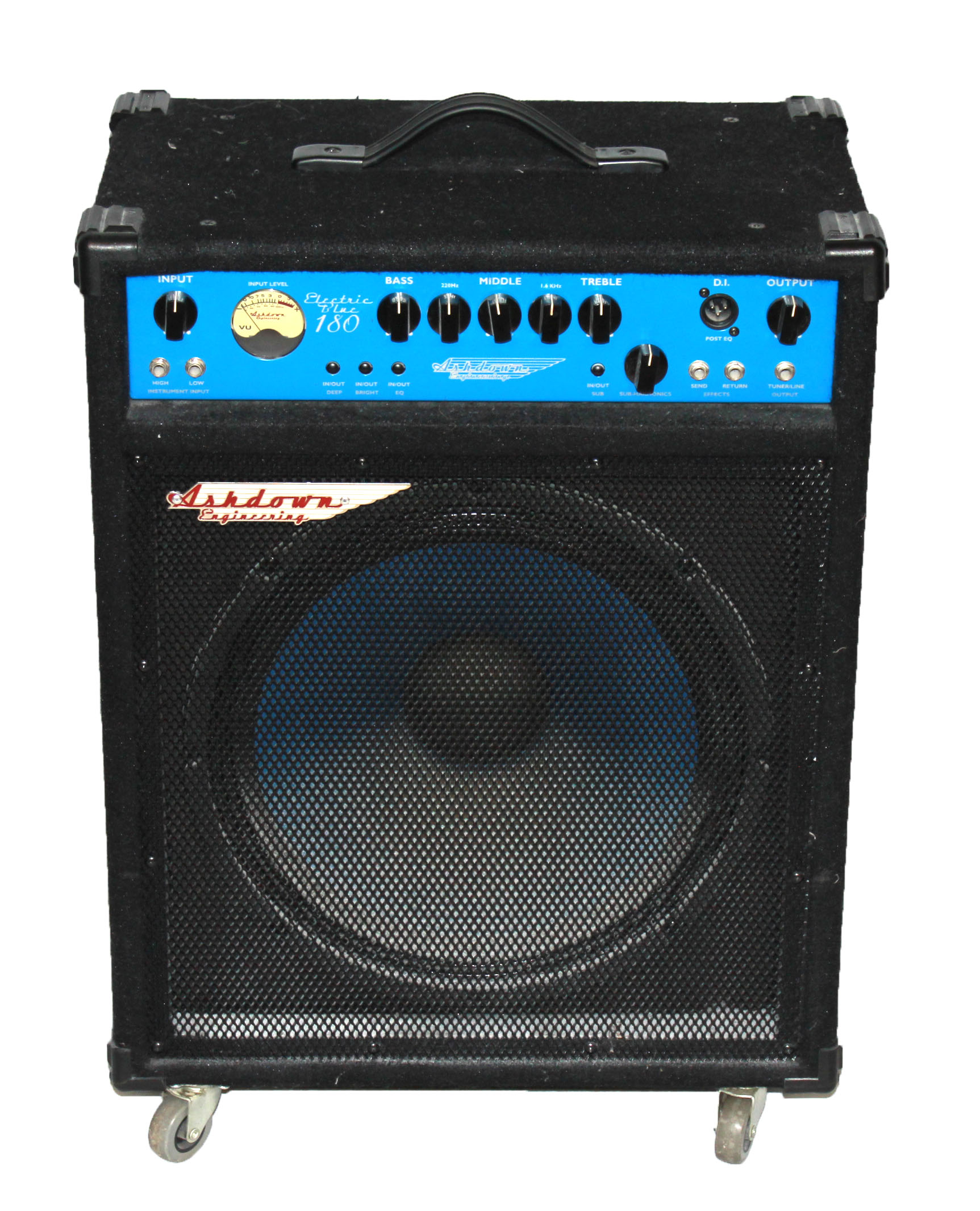 AN ASHDOWN 'ELECTRIC BLUE 180' BASS AMPLIFIER With Input Level monitor ...