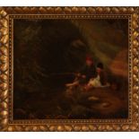 T.G. HODGETTS, A 19TH CENTURY OIL ON CANVAS 'The Young Anglers', indistinctly signed, dated