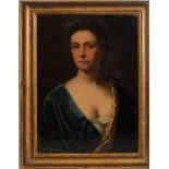 FOLLOWER OF SIR GODFREY KNELLER, 1646 - 1723, AN 18TH CENTURY OIL ON CANVAS LAID TO BOARD Head and