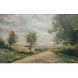 A COLLECTION OF 20TH CENTURY CONTINENTAL OIL ON BOARD Landscapes, a rectangular view of a woodland