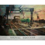 'SIGNAL SUCCESS', TERENCE CUNEO, 1907 - 1996, A VINTAGE RAILWAY TRAVEL POSTER An early electric