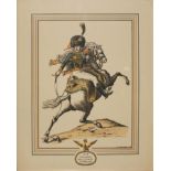 A SET OF SIX 20TH CENTURY FRENCH MILITARY COLOURED PRINTS Including '1815 Lancer Rouge de la