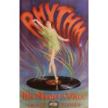 A 20TH CENTURY ADVERTISING POSTER FOR 'HIS MASTER'S VOICE' Illustrated as a semi-clad female dancing