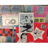 A COLLECTION OF 1960S MUSIC CONCERT TICKET STUBBS AND PROGRAMMES including an invitation to the