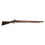 MUSKET, A MILITARY RIFLE Bearing a legible makers mark 'BARNETT LONDON!!'. Condition: fair