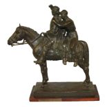 JOSÉ BELLONI, 1882 - 1965, URUGUAY, AN EQUESTRIAN BRONZE SCULPTURE Two riders seated on a horse,