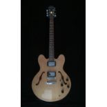 EPIPHONE BY GIBSON, A D.O.T SEMI-ACOUSTIC GUITAR The body having a naturalistic finish with F-Hole