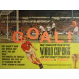 GOAL THE COMPLETE FILM OF THE 1966 WORLD CUP BRITISH QUAD FILM POSTER F olded, Frame and glazed. (