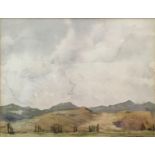 MARTIN HARDIE, 1875 - 1952, WATERCOLOUR Titled 'A Grey Day, Arquata, 1918' signed lower right, frame