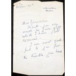 CLEMENTINE CHURCHILL, A FACSIMILE LETTER Giving thanks for aid provided to Russians, on Downing