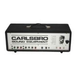 A CARLSBO 100TC GUITAR AMP The silvered front with two inputs and frequency dials, sold together