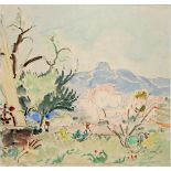 ALEXIS GRITCHENKO, UKRANIAN, 1883 - 1977, WATERCOLOUR Landscape, Continental view, mountains and