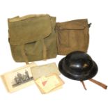 BRITISH, A GROUP OF ITEMS NAMED TO T.W. CHAPMAN, BUX 7 HOMEGUARD, HIGH WYCOMBE Comprising great coat