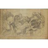 AFTER TIZIANO VECELLIO CALLED 'TITIAN', A LARGE 18TH CENTURY OLD MASTER PREPARATORY SKETCH
