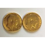 TWO EDWARDIAN 22CT GOLD SOVEREIGN COINS Both dated 1910 and having a portrait of King Edward VIII