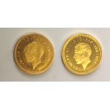 TWO EARLY 20TH CENTURY 22CT GOLD COINS Both dated 1936 having a portrait of Edward VIII and George