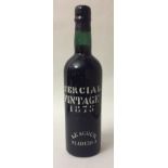 LEACOCK SERCIEL MADEIRA, A BOTTLE OF VINTAGE PORT, 1875 Having a black wax seal cap.