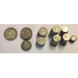 A COLLECTION OF PRE 1947 SILVER COINS To include a Victorian crown dated 1899, five half crowns,