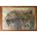 JUDY HODGSON, PASTEL ON PAPER 'Don't Stop The Carnival', framed and glazed. (sheet 72cm x 52cm) (