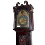 AN 18TH CENTURY EIGHT DAY OAK LONG CASE CLOCK The brass and silvered dial engraved Albion, Preston &