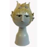 BJORN WIINBLAD, A 20TH CENTURY DANISH STUDIO POTTERY FACIAL MASK JUG Having stylized features