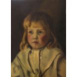 A LATE 19TH/20TH CENTURY OIL ON BOARD Portrait of a young girl Ravensbourne Galleries label to