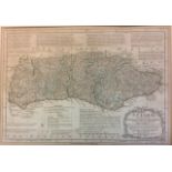 A LATE 18TH/EARLY 19TH CENTURY MAP OF SUSSEX Bearing inscription 'Sheet County Map', by Eman