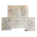 A SELECTION OF FIVE 19TH CENTURY COLOURED MAP ENGRAVINGS Illustrating old English counties to