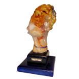 PORDENONE MONTANARI, ITALIAN, A 20TH CENTURY PAINTED PLASTER BUST Titled 'Giovinetto' featuring a