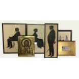 A PAIR OF VICTORIAN SILHOUETTES Featuring a seated lady and gentlemen, signed in pencil lower