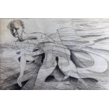 EDWARD BOUVERIE HOYTON, 1900 - 1988, A 20TH CENTURY ETCHING Illustrated as an abstract figure,