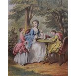 A SET OF SIX EARLY 19TH CENTURY KRONHEIM COLOURED PRINTS Featuring figures with children, bearing