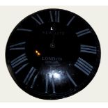 NEWGATE, LONDON, A CONTEMPORARY CIRCULAR WALL CLOCK The black face with Roman numeral chapter