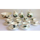 A 19TH CENTURY FRENCH PORCELAIN COFFEE SERVICE Comprising ten cups and saucers, coffee pot,