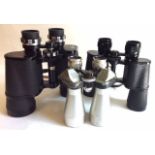 A COLLECTION OF THREE 20TH CENTURY FIELD BINOCULARS To include an aluminium pair by Yamatar (12x14),
