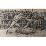 AFTER THE ORIGINAL, 'THE FIGHT BETWEEN TOM SAYERS AND JOHN C. HEENAN', A 20TH CENTURY PRINT